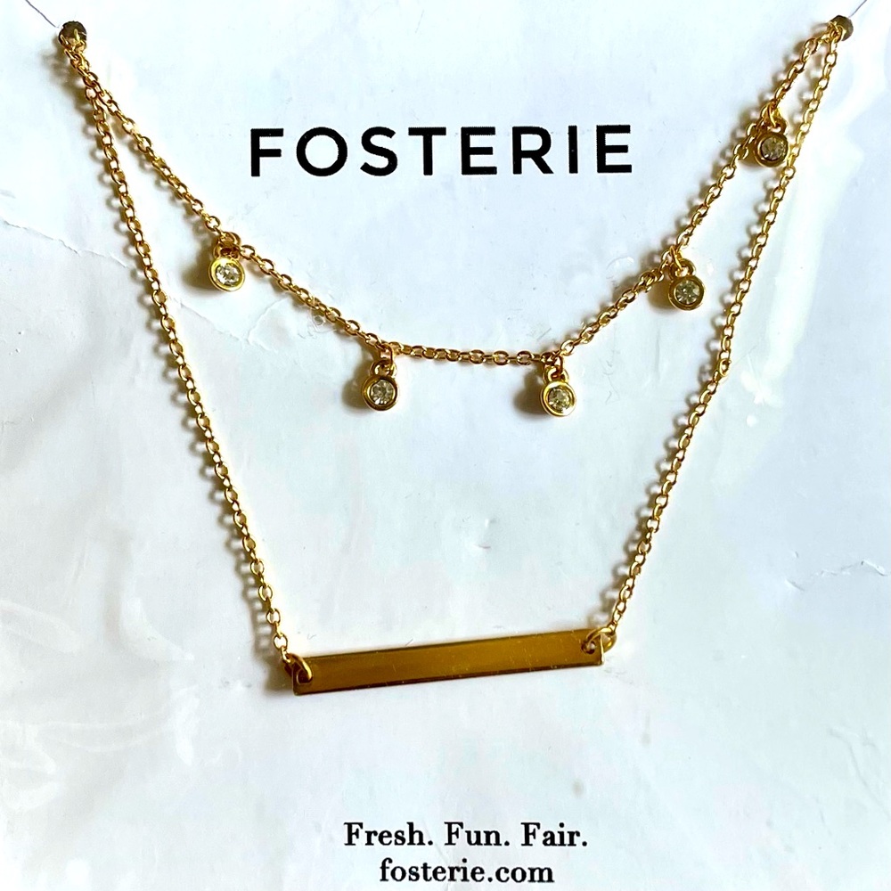 3 FOR $20: Fosterie gold tone layered necklace. Add to bundle.